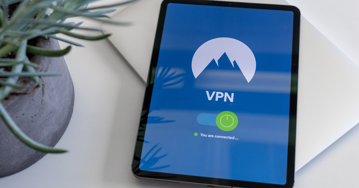 Tablet screen showing a VPN app connected, the kind of interface you get with the best free VPN services