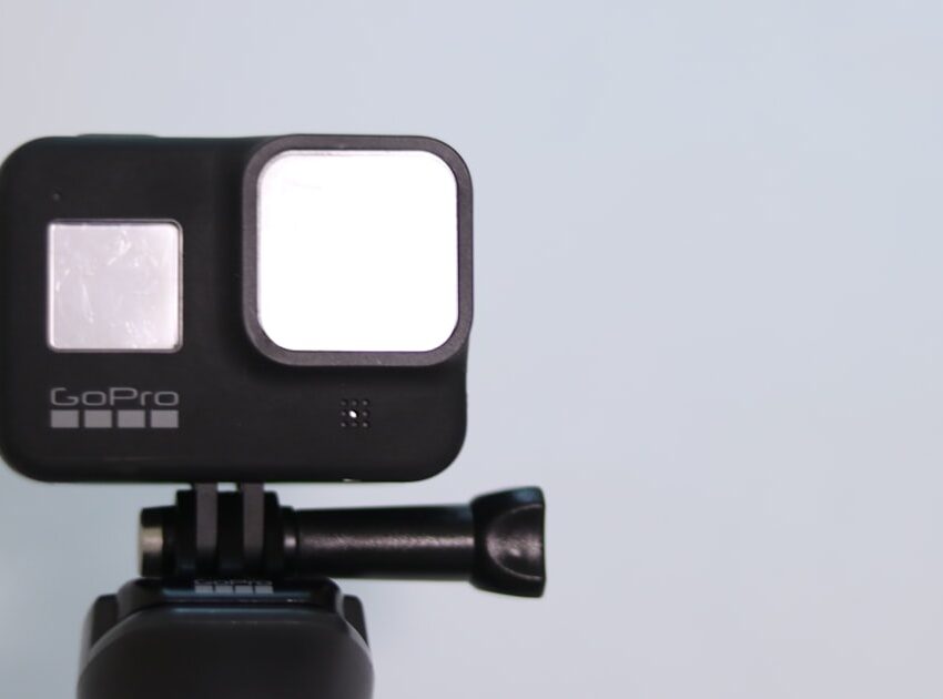 Action camera mounted and ready to record, the setup you use with the best waterproof action camera