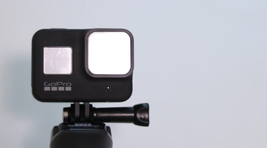 Action camera mounted and ready to record, the setup you use with the best waterproof action camera