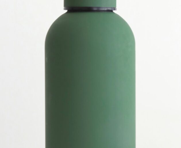 Reusable insulated bottle on a clean white surface, the format most hydration reminder water bottle designs use