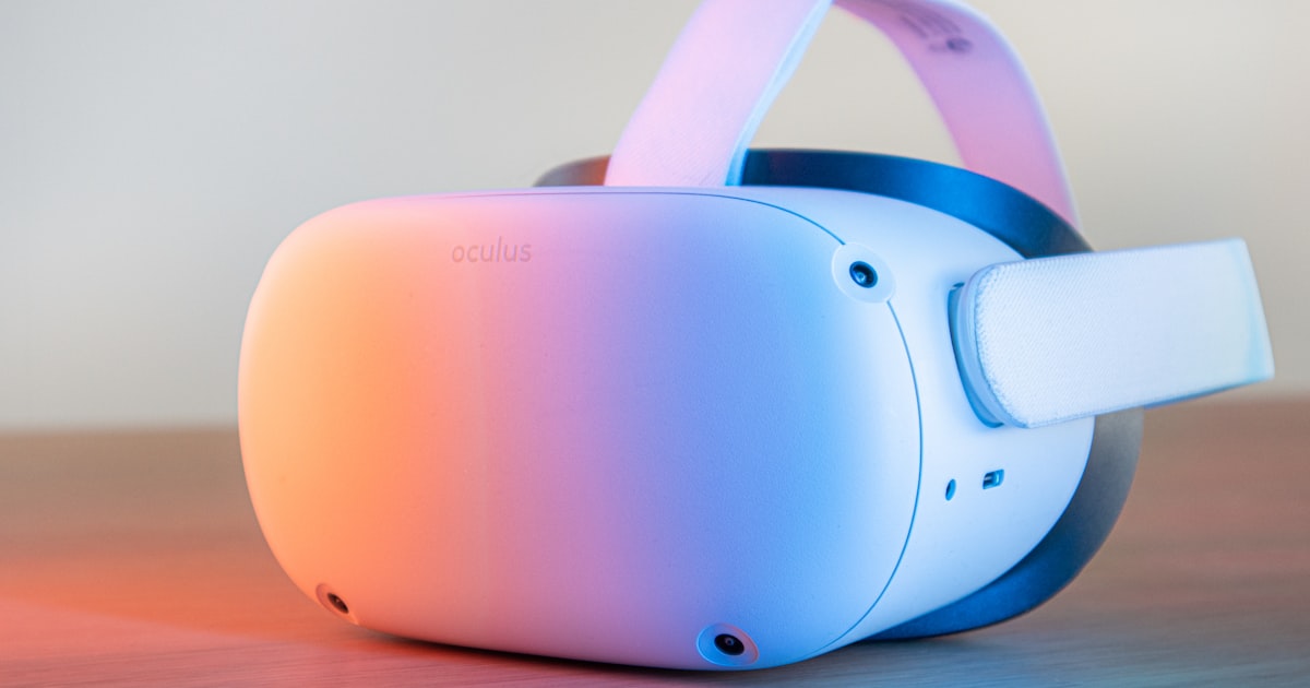 Standalone VR headset resting on a desk, the type most suited as a VR headset for beginners