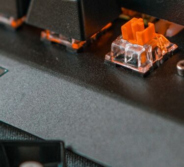 Exposed switch with the keycap removed, the part that decides the mechanical vs rgb keyboard question