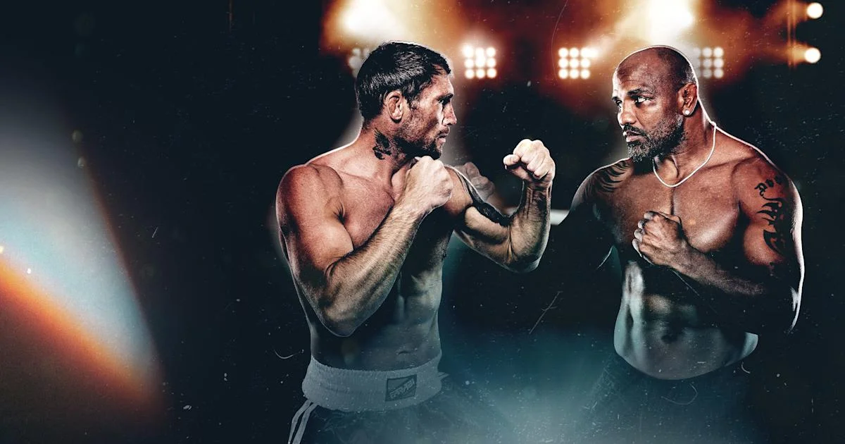 Two boxers squaring off under arena lights in DAZN fight promo art, illustrating DAZN sports streaming vs cable